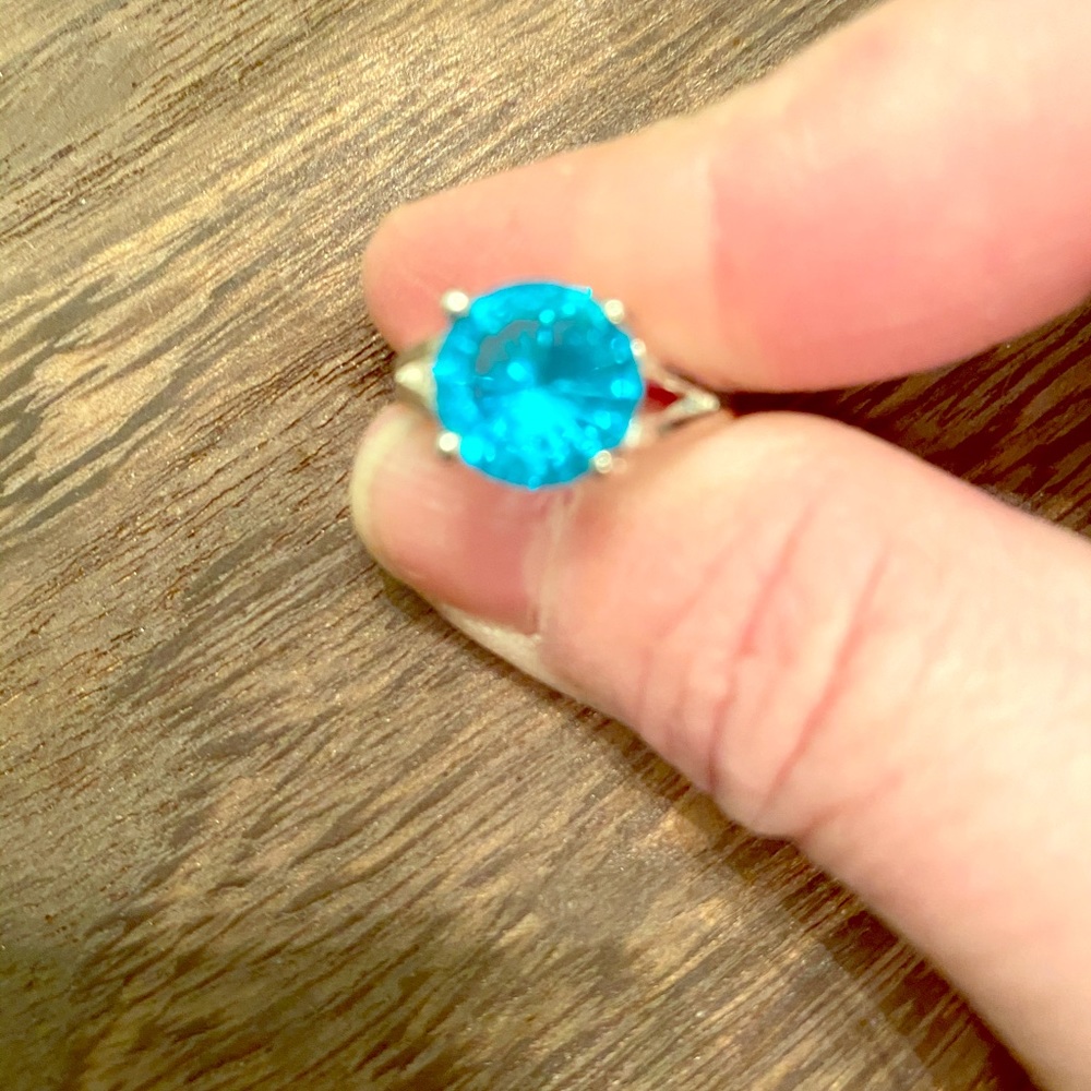 Size 6 925 stamped blue topaz ring